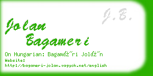 jolan bagameri business card